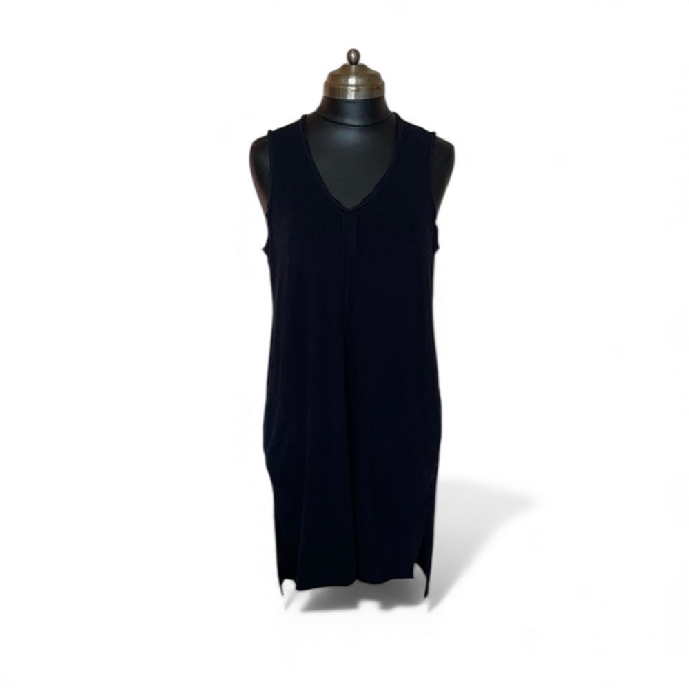 ATM Black Sleeveless V-Neck Dress classic casual